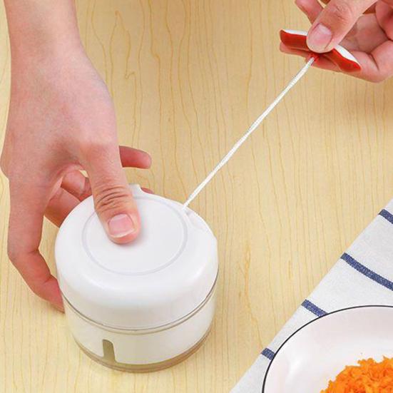 Manual Food Processor Pull Chop Grinder Stainless Steel Mincer for Garlic Chili Ginger Dual-Blade Design Vegetables Chopper for Home Kitchen Prep