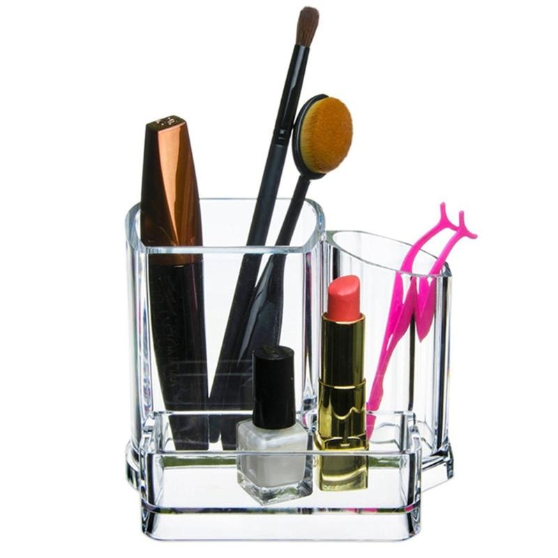 Portable Waterproof Cosmetic Storage Case Clear Acrylic Makeup Organizers for Travel and Home Use