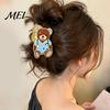 Strong Spring Hair Clip Claw, Medium Size Metal Gripper with Anti-Slip Teeth, Medical Bear Professional Style Design Shark for Medium-Long Buns