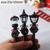 1PC/5PCS Dollhouse Miniature Christmas Park Street Lamp Doll Streetlight Decor Mini Garden Landscape Village Decoration DIY Toys