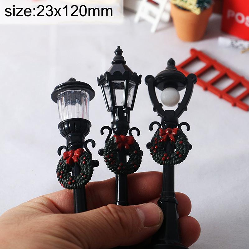 1PC/5PCS Dollhouse Miniature Christmas Park Street Lamp Doll Streetlight Decor Mini Garden Landscape Village Decoration DIY Toys