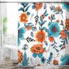 Bohemian Flower Bathroom Curtain Colorful Boho Floral Print Beautiful Bright Polyester Fabric Cloth Shower Curtain for Bathroom