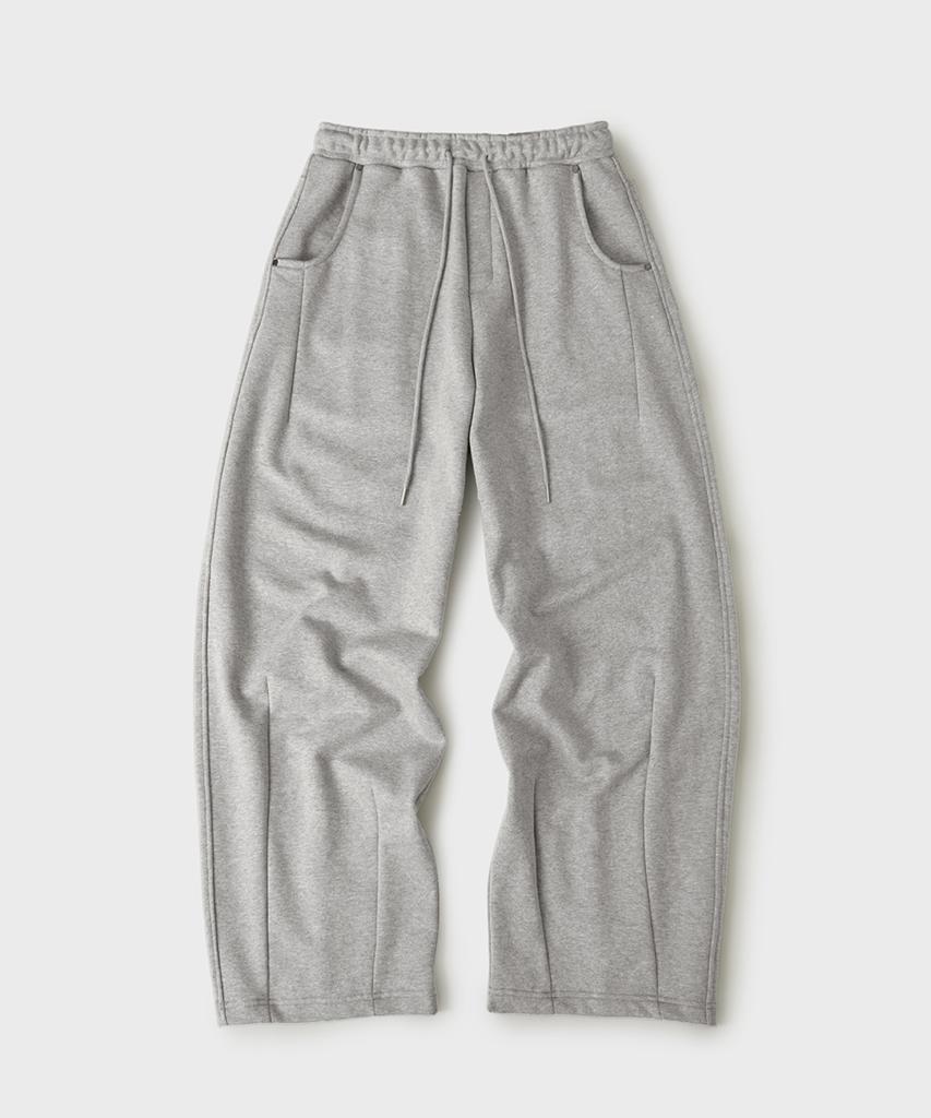 HOOVES Check Pocket Curved Sweatpants [Melange Grey]