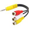 3.5mm Male to 3 RCA Female Video AV Component Adapter Cable for TCL TV, Ancable AV in Adapter 6-Inch 3.5mm Plug to Triple RCA Jack Audio/Video
