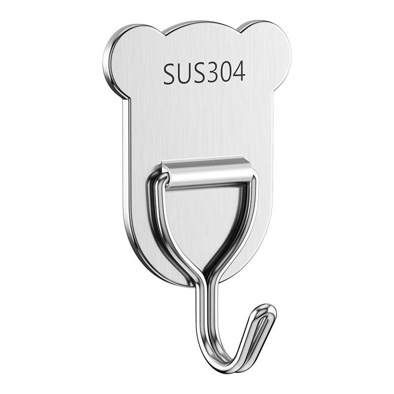 Stainless Steel No-Drill Adhesive Hook – Strong Load-Bearing Wall Hook for Kitchen, Bathroom, Towel, or Coat Hanging.