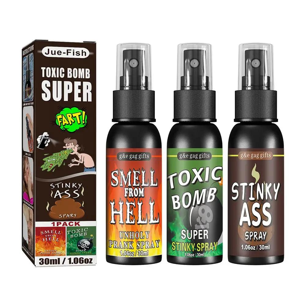 6pcs-1pcs 30ml Halloween Props Liquid Fart Spray Non Toxic Stink Bomb Ass-Smelly Stinky Gas Prank Toy Joke Party Supplies