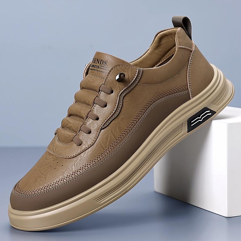 Brand Men Casual Leather Oxford Shoes High Quality Flat Designer Shoes New Comfy Soft Soled Lace-Up Walking Board Shoe