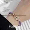 Fei Jia February Birthstone Purple Horseshoe Buckle Unisex DIY Bracelet