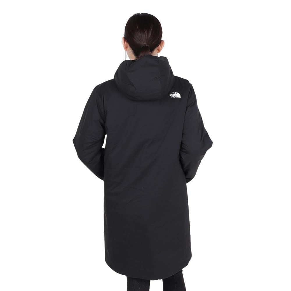 The North Face Reversible Anytime Insulated Long Size L Women's Hoodie, Water-Repellent, Windproof, Anti-Static, Cold-Weather Protection, Black,