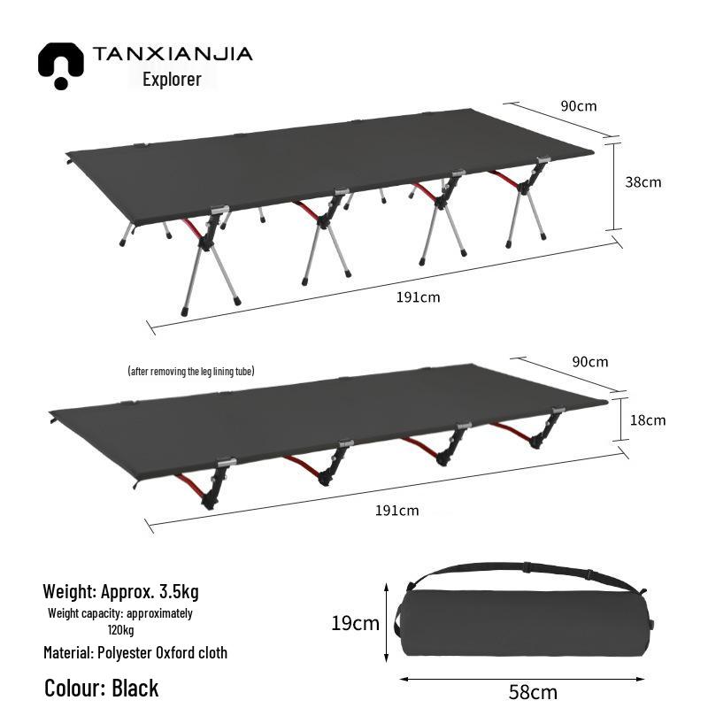 Ultra-Light Portable Aluminum Folding Camp Bed for Outdoor Camping