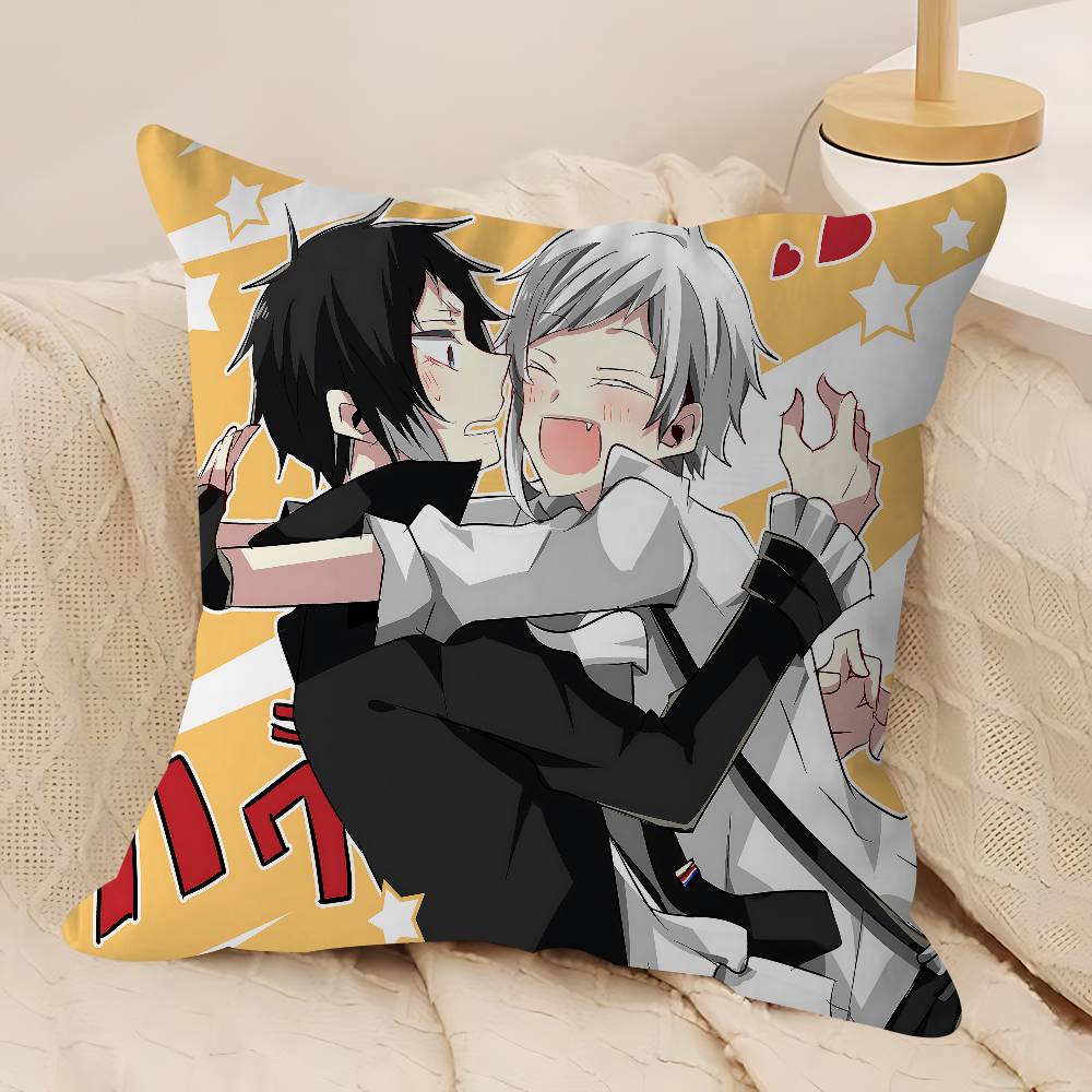 B-Bungo Stray Dogs Pillow Case Removable Washable Cushion Cover – All-Season Soft Linen