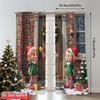 2pcs 2D flat printing Merry Christmas Popular Curtains Cute Christmas Elf Door 100% Polyester Without Electricity Spring for