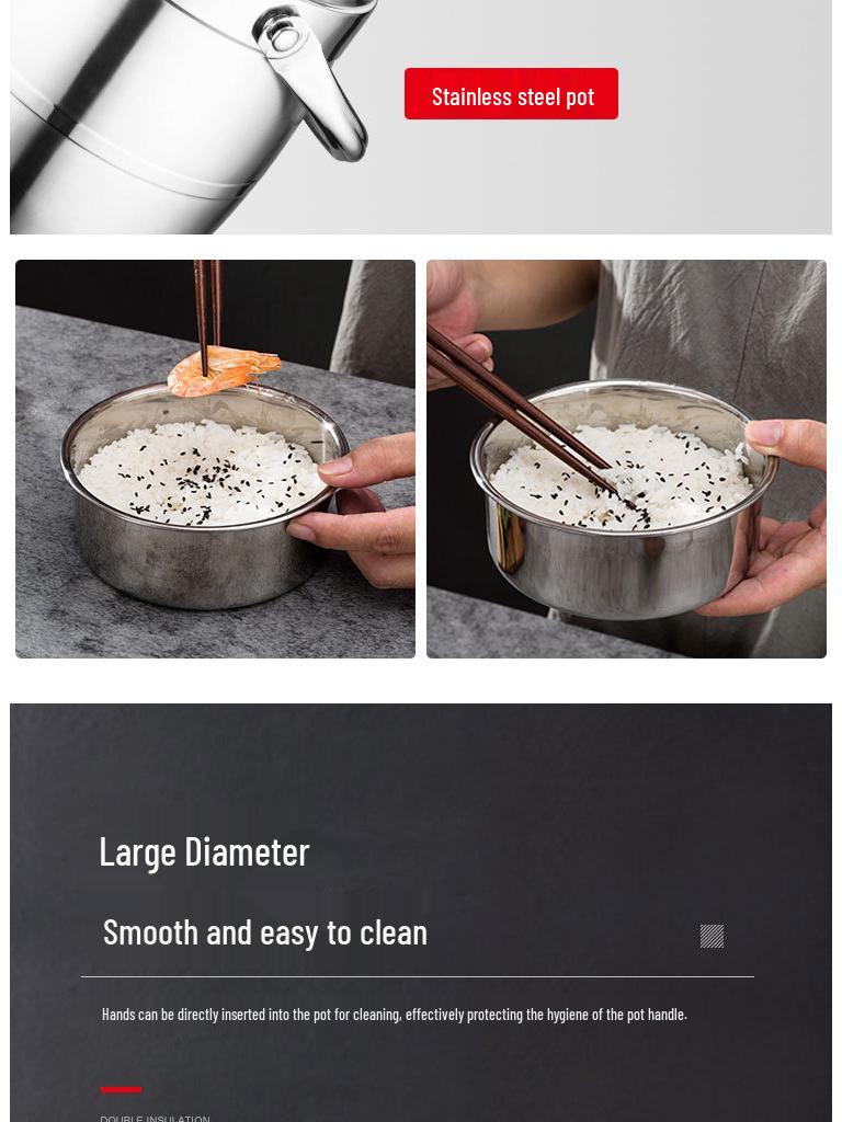 Doppellagige isolierte Edelstahl-Lunchbox – Trommelförmiges Bento für Schüler & Berufstätige.