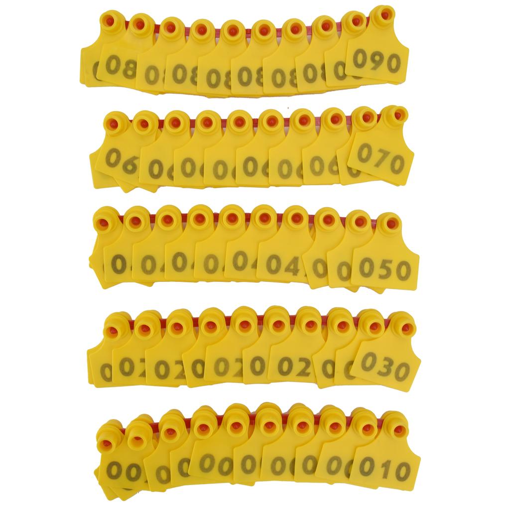 100Pcs TPU Cow Ear with Number 001‑100 Ear Label Farm Livestock Accessory