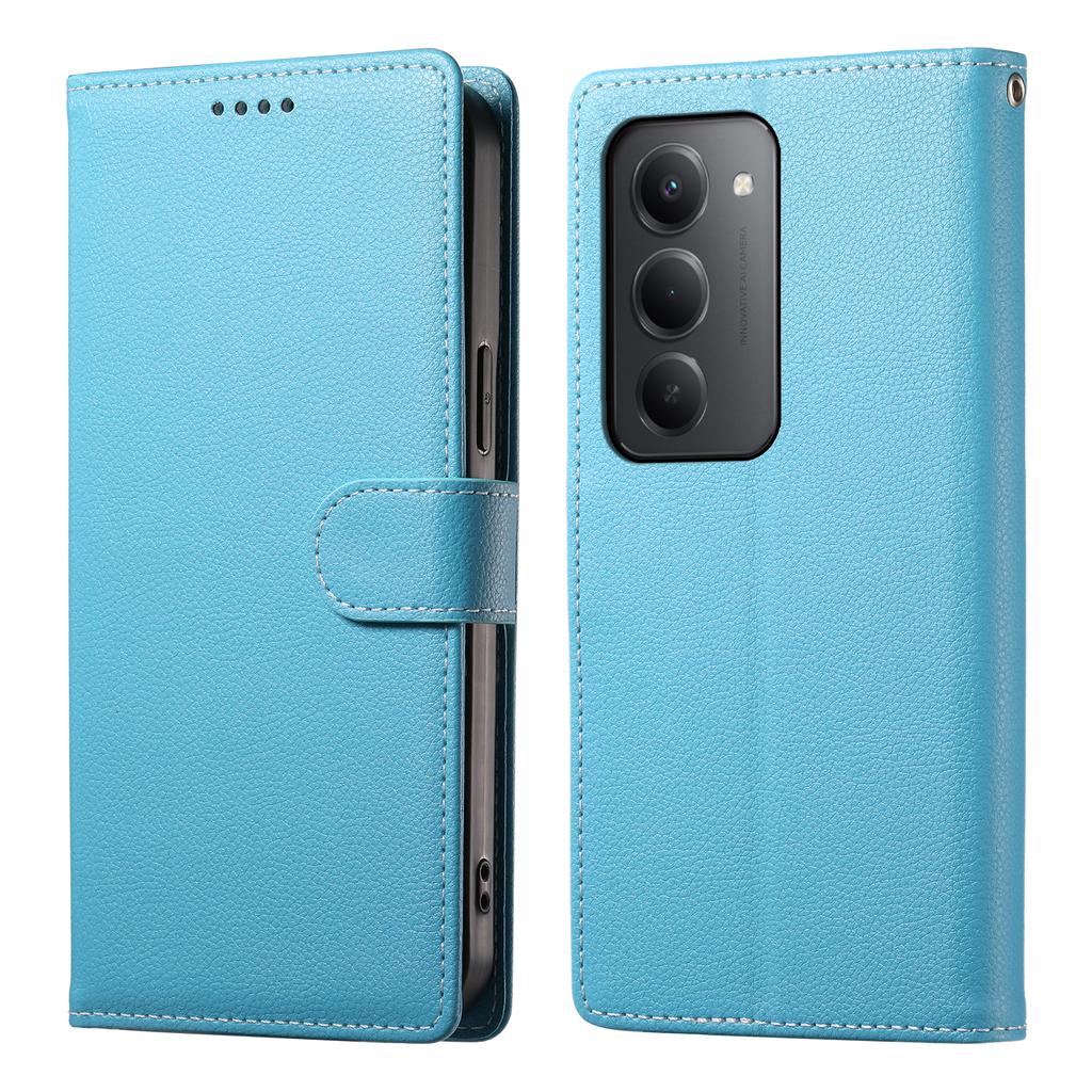 Für Xiaomi Redmi 15 5G (Global) (169mm) Hülle Magnetverschluss Litschi-Textur Leder Brieftasche Handyhülle mit Handschlaufe