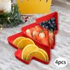 4Pcs Snack Serving Trays Snack Trays Christmas Decor Travel Box 3 Compartments Appetizer Tray Nuts Serving Trays for Dessert