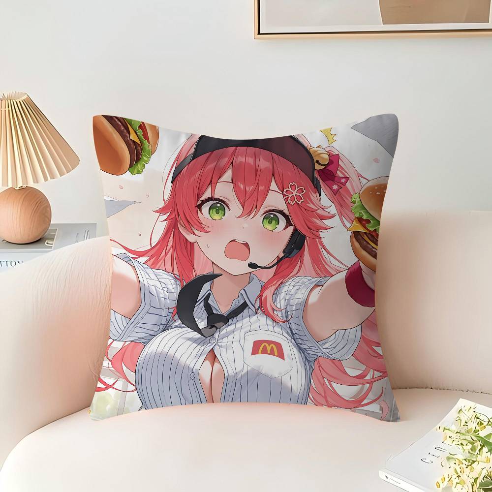 Sakura Miko Povlak na polštář kreslený Dárek Povlak na polštář Ložnice Domov Pohovka Židle Sedák Dekor povlak na polštář