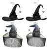 Pleated Halloween Hat Tassel/Lace Brim Makeup Props Trendy Headwear  Women's