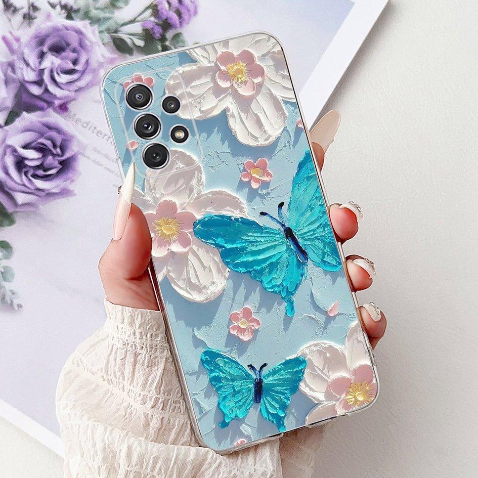 For Samsung Galaxy A52 Case SM-A525F Cover New Stylish Flower Butterfly Soft Silicone Phone Cases For Samsung A72 A52s 5G Fundas
