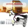 12V Horns, Chrome Zinc Single Trumpet Truck Air Horn with Compressor for Any 12V Vehicles Trucks Lorrys Trains Boats Cars