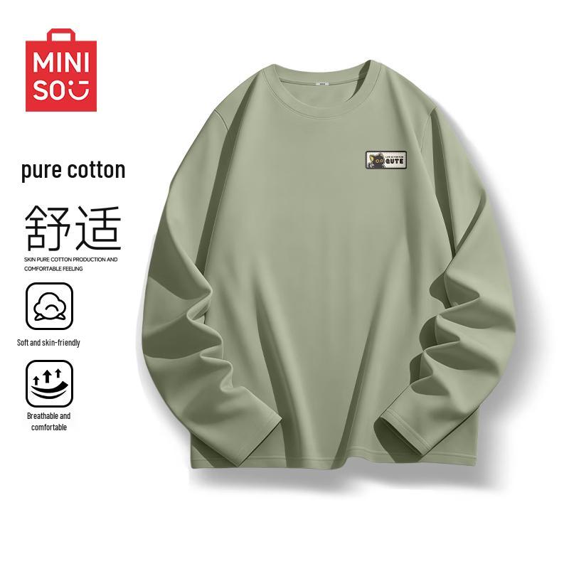 MINISO Men's Pure Cotton Long-Sleeve T-Shirt