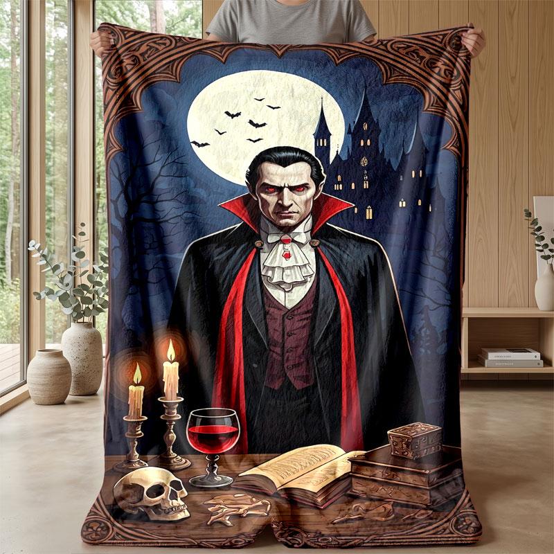Soft Flannel Blanket Lightweight Cozy Bedroom Living Room CoverDracula