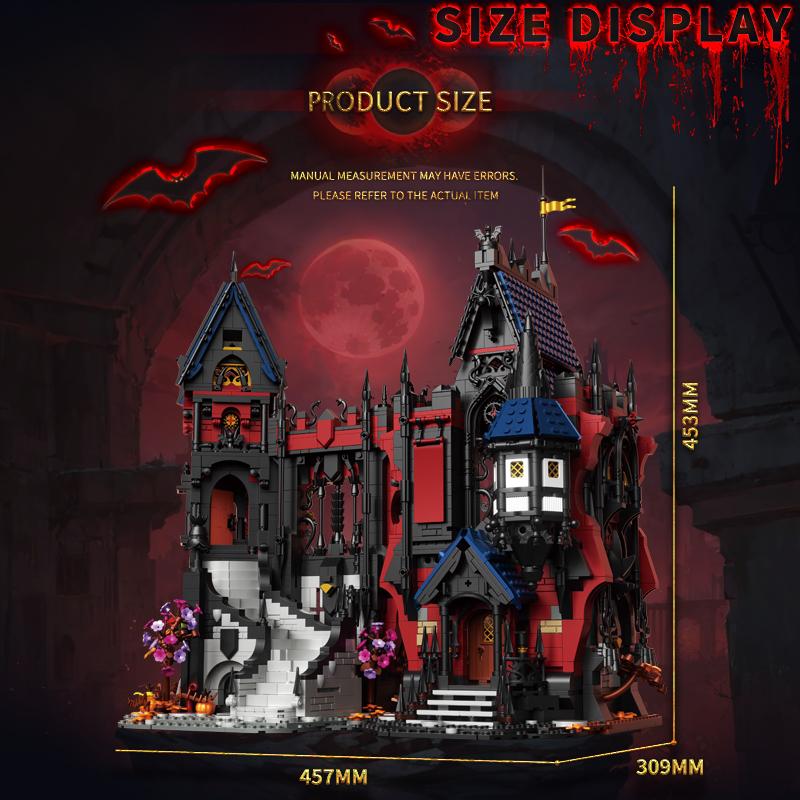 3540PCS Vampire Castle Building Blcoks Gothic Horror Castle Model Bricks Desktop Ornaments Kids Educational Toys Halloween Gifts