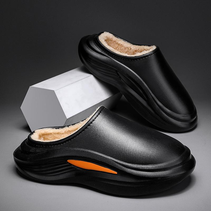 New Winter Slippers for Men Bread Shoes Round Toe Water Proof Trendy All-match Explosive Style UETEEY Men White Fashion Shoes