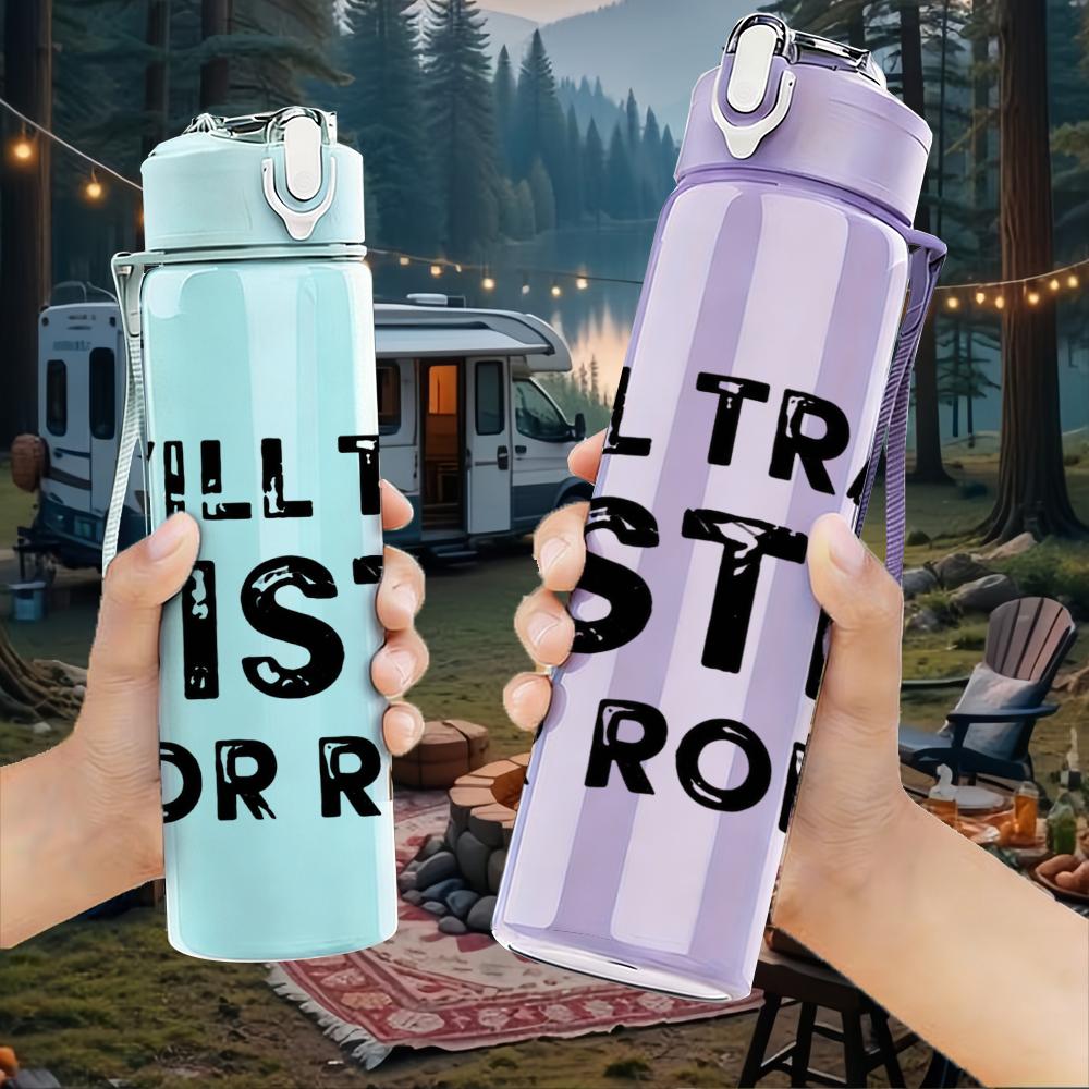 1PC Will Trade Sister For Robux Text 750ml Color Plastic Water Bottle Leakproof Flip Straw Lid For Sports Office Home Use
