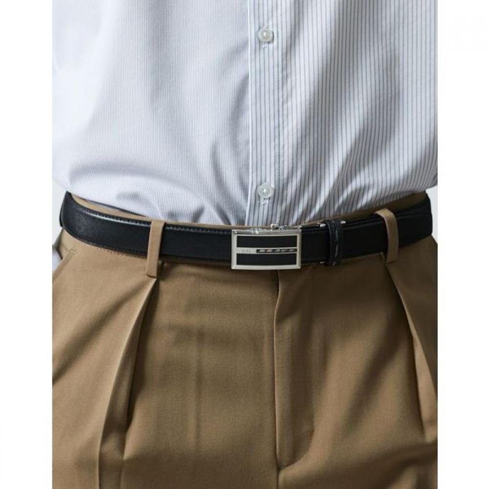 Daks Black Square Check Buckle Leather Automatic Belt Dbbe2e990