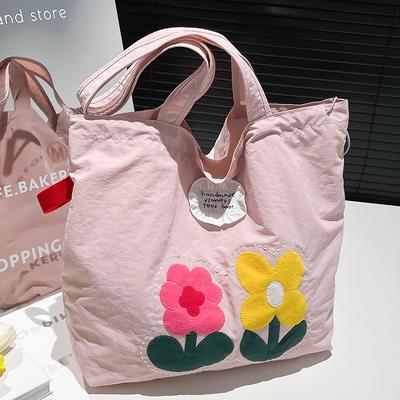 Summer New Small Flower Cloth Bag Trendy Flower Tote Bag Fashion 2025 Commuting To Work Large-capacity Bag Women