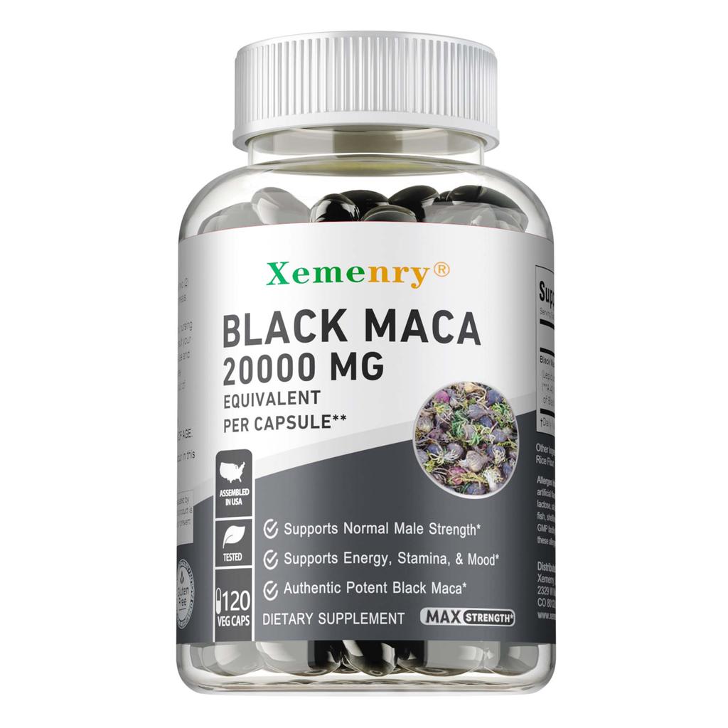 XEMENRY Cápsulas de Suplemento Dietético de Maca Negra - Energía