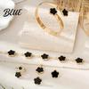 Sparkling Rhinestones Jewelry Set 5Pcs/Set Women Lucky Flower Decor Necklace