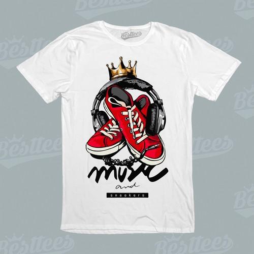 KIDS/MEN/WOMEN Red Shoes Music Love Tees Headphones T-Shirt S разноцветный