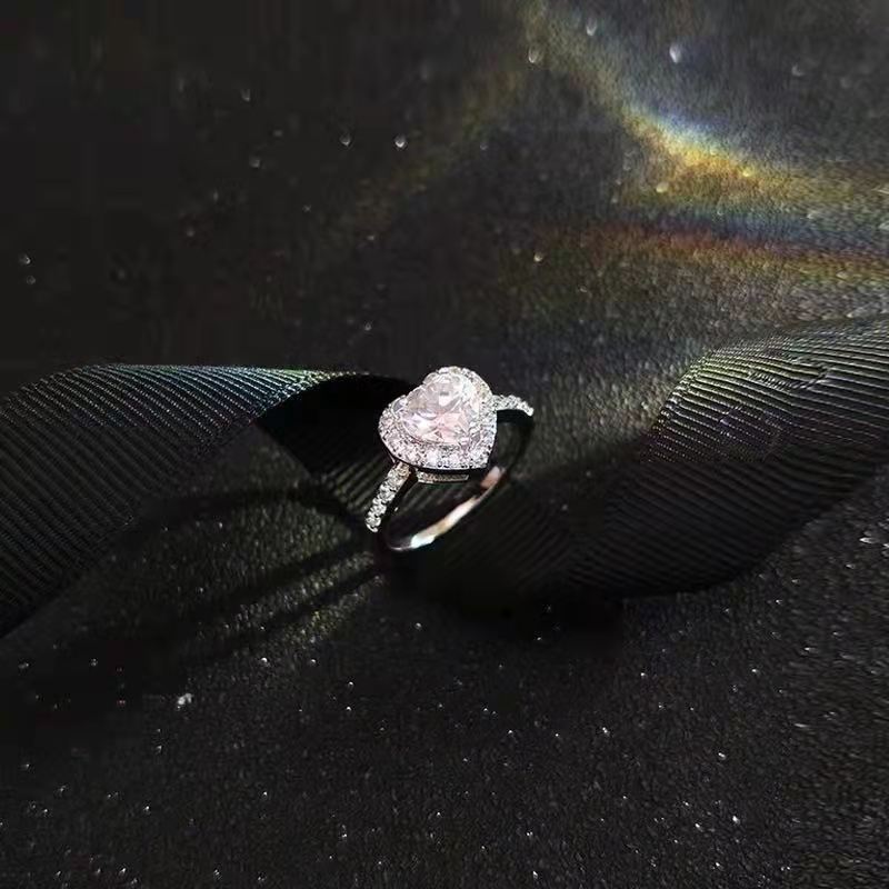 Cross mirror heart ring Ebay foreign trade love women s ring simulation diamond ring jewelry no. 6