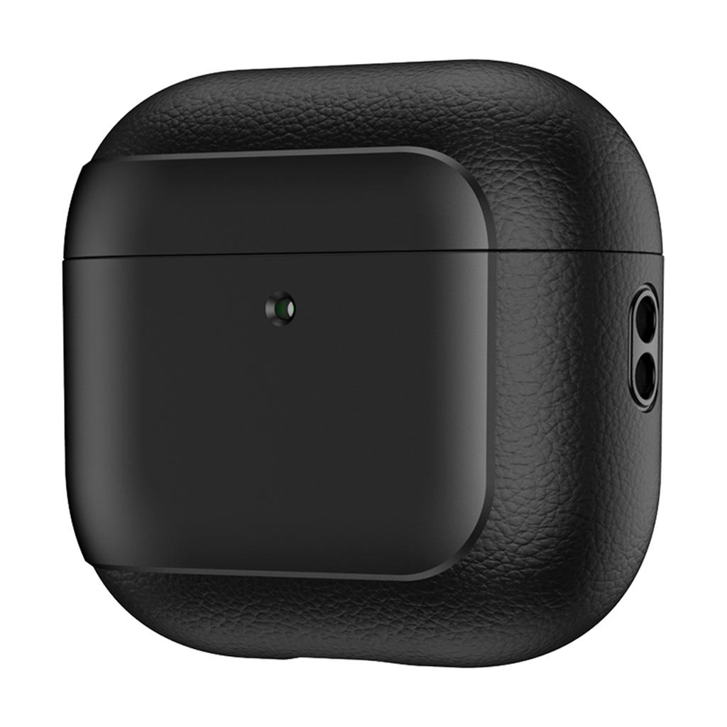 For AirPods 4 with ANC TPU Case Electroplating Litchi Texture Fall Prevention Earphone Cover with Lanyard