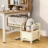 Under-Desk Book Cart with Casters Lowlow-height Rolling Organizer Includes Drawer Multi-Functional for Children, Educators