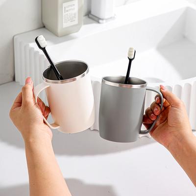 Stainless Steel Mouthwash Cup Toothbrush Cup with Handle Washbasin Cup Toothache Cup