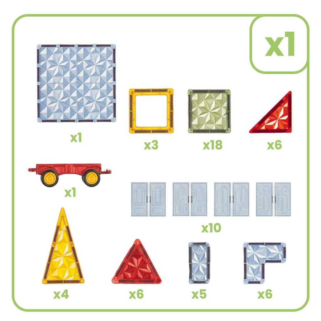 60 Pieces 3D Magnetic Construction Blocks Educational Puzzle
