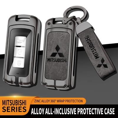 Auto Zinklegierung Schlüssel Etui Tasche Metall Schlüsselhülle für Mitsubishi Outlander Pajero Lancer EX Evolution X Ralliart Asx L200 Triton Colt