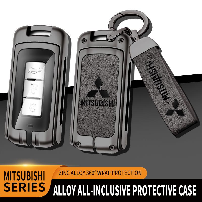 Auto Zinklegierung Schlüssel Etui Tasche Metall Schlüsselhülle für Mitsubishi Outlander Pajero Lancer EX Evolution X Ralliart Asx L200 Triton Colt