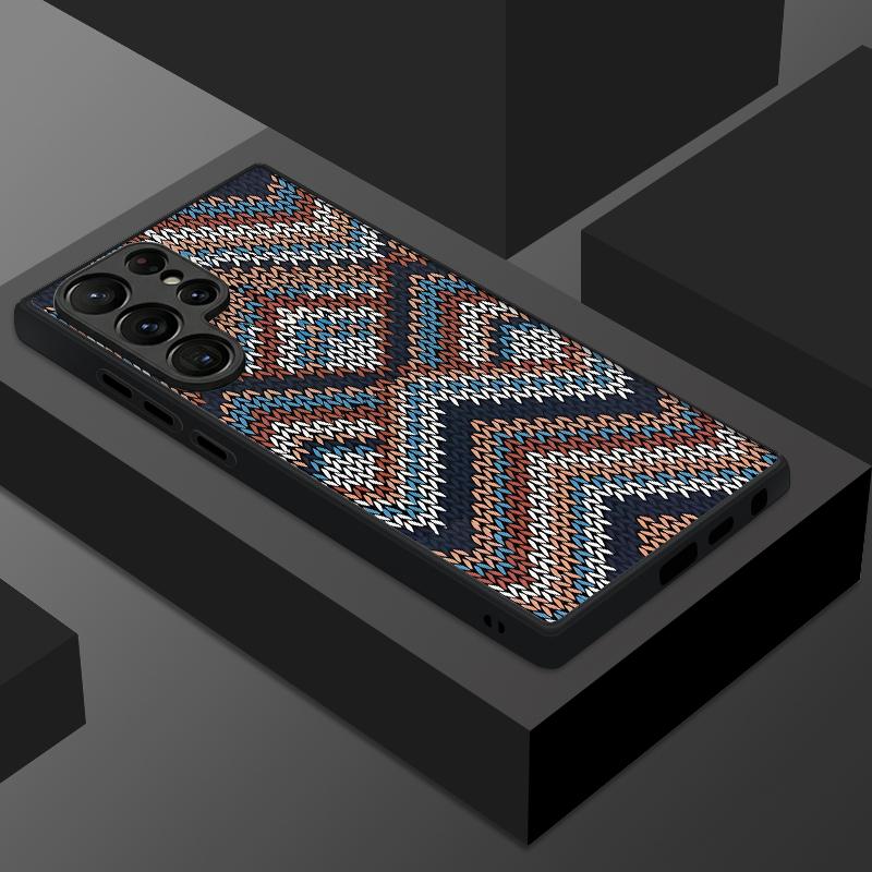 Magnetic For Magsafe Case For Samsung Galaxy S26 Ultra S25 Edge S24 S23 S22 Plus S21 FE Geometric Cloth Texture Hybrid Matte Cover