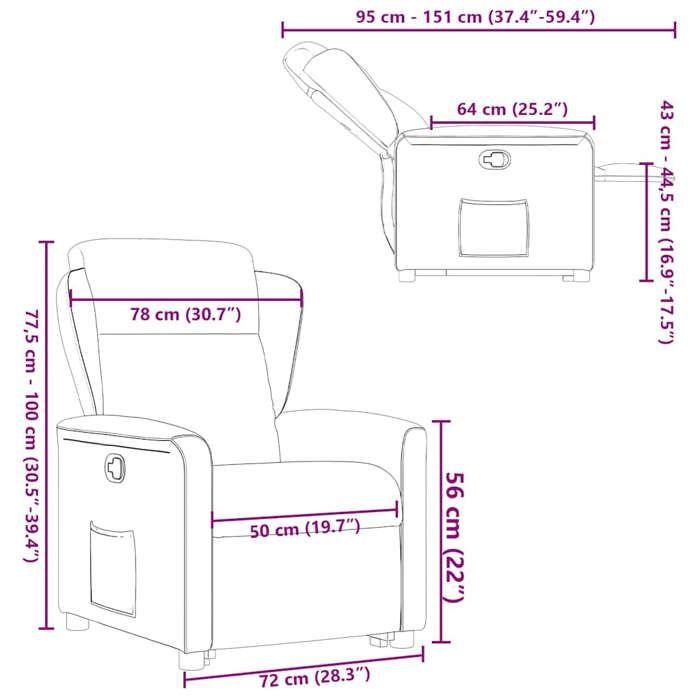 VidaXL Recliner Armchair Dark Grey Fabric 3303135