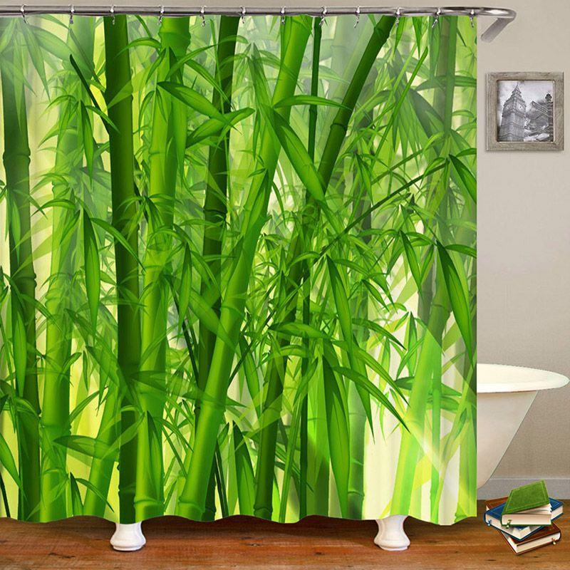 High-quality Bamboo Waterfall Shower Curtain Waterproof Mildewproof And Eco-friendly