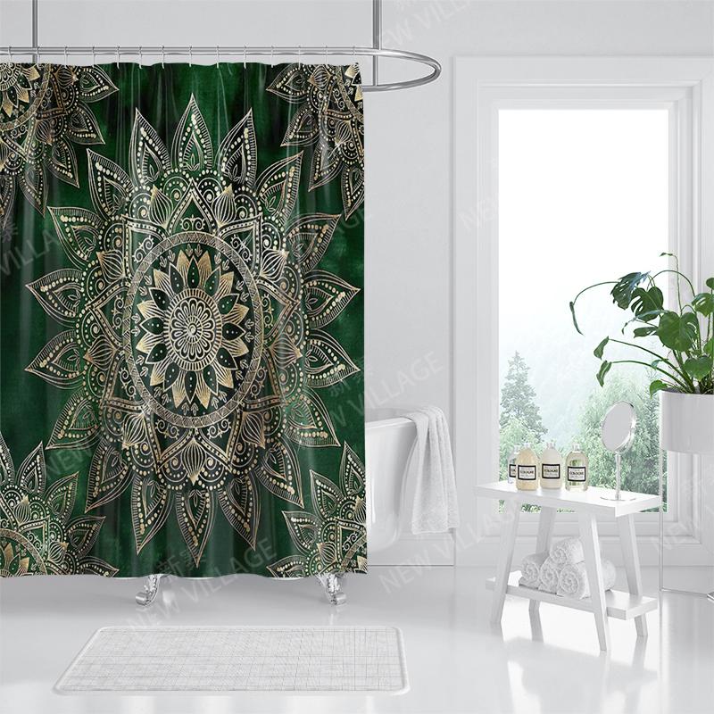 Vattentätt tygduschdraperi Badrumsdraperitillbehör Baddraperi 180x200cm 240*200cm bohemisk dekoration vintage mandala