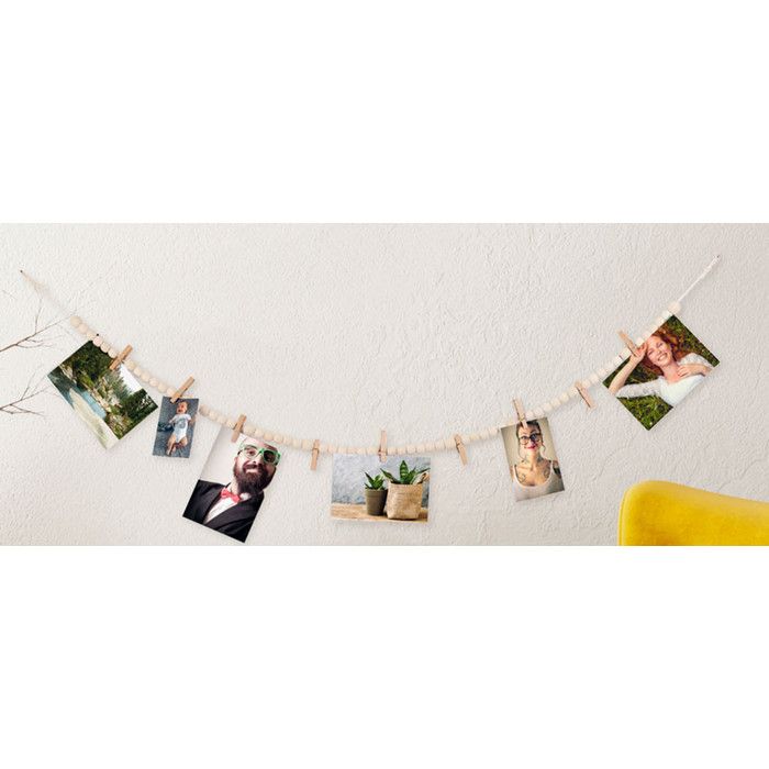 Ma Guirlande en Perles de Bois Porte-Photos