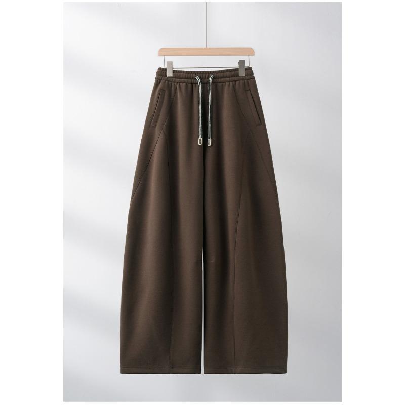 Women Curved Wide Leg Sweatpants Loose Straight Casual Pants Autumn Winter Slimming