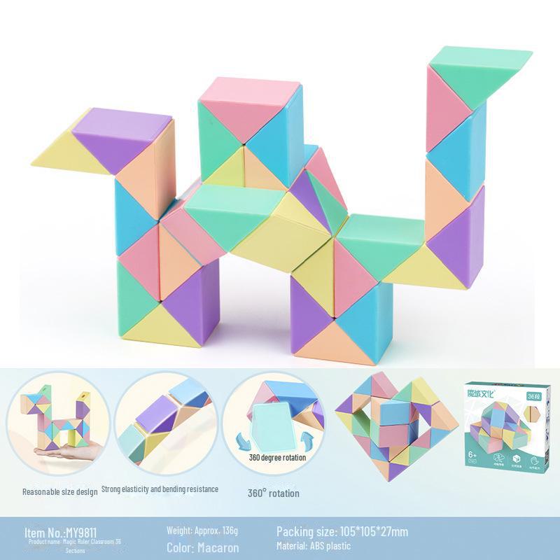Kids' Creative Magic Ruler: Upgraded Rubik's Cube with 24/36/48/60/72 Segments - Imagination Toys for Kindergarten