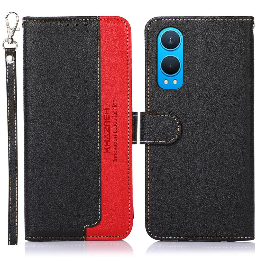 

KHAZNEH For OnePlus Nord CE4 Lite 5G/Oppo K12x 5G (China) Wallet Phone Case RFID Blocking Leather Flip Cover Black