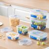 LOCK&LOCK Imported Fresh-keeping Box Microwave Lunch Box Plastic Food Container Sealed Bento Box Storage Box 550ML*2 Rectangle